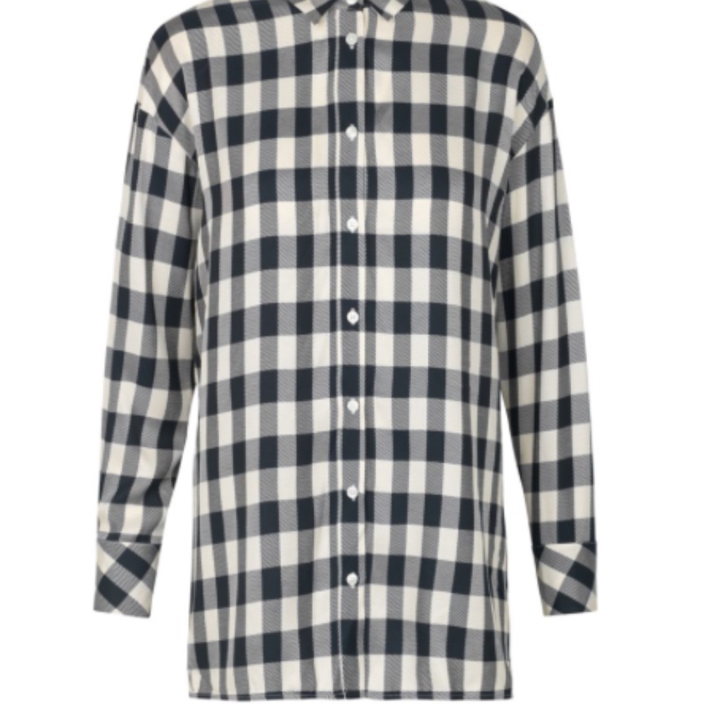 Samsøe Loreta Shirt navy/ cream plaid shirt l/s